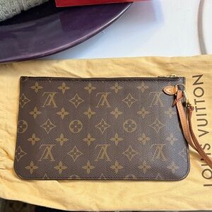 AUTHENTIC Louis Vuitton Brown and Tan Monogram Pouch